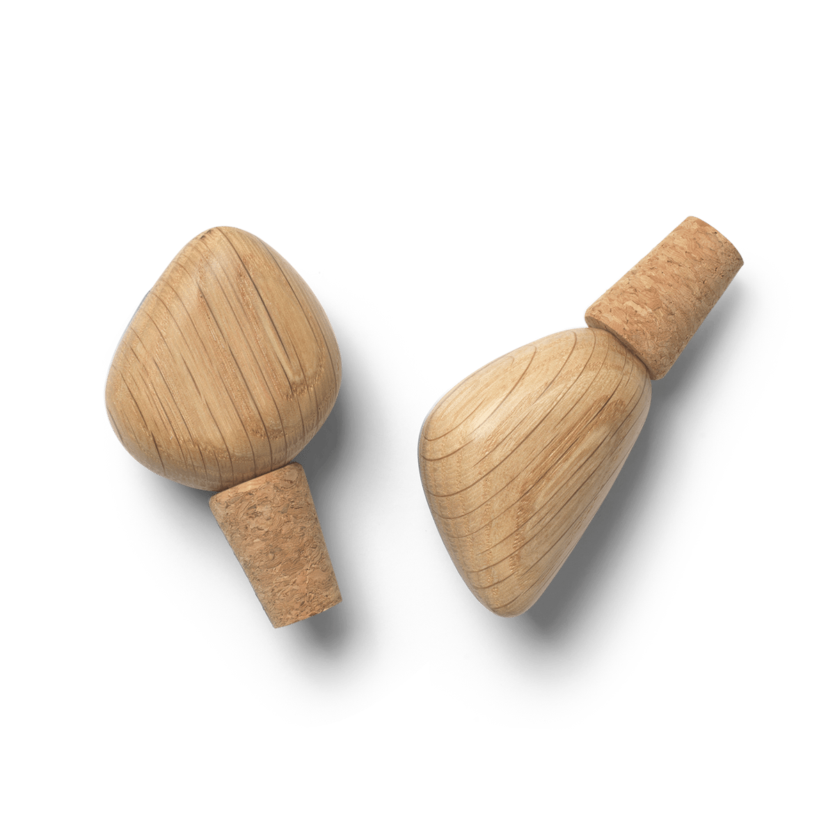 Ferm Living Cairn vinförslutare 2-pack Oak | Skandinavisk Design | Flasköppnare & Förslutning | Beige