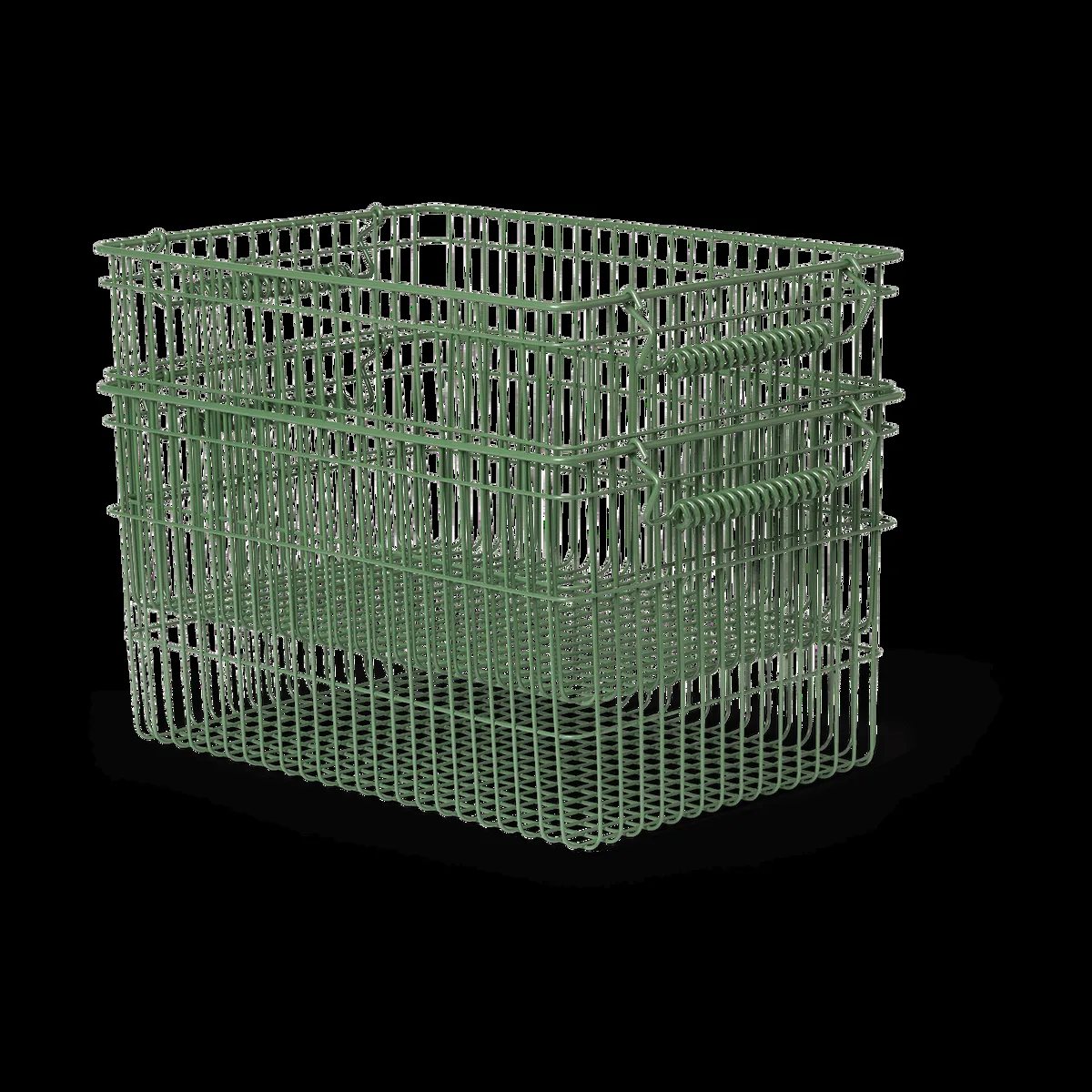 ferm LIVING Cala stapelbar korg 2-pack Verdant green