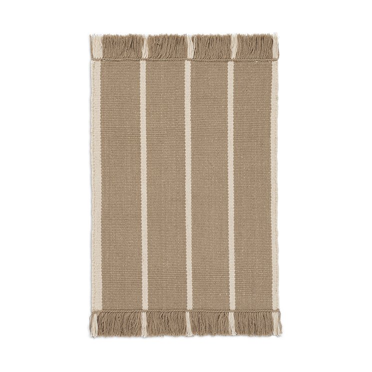 Ferm Living Calm kelim dörrmatta Dark Sand, Off-white, 50x70 cm