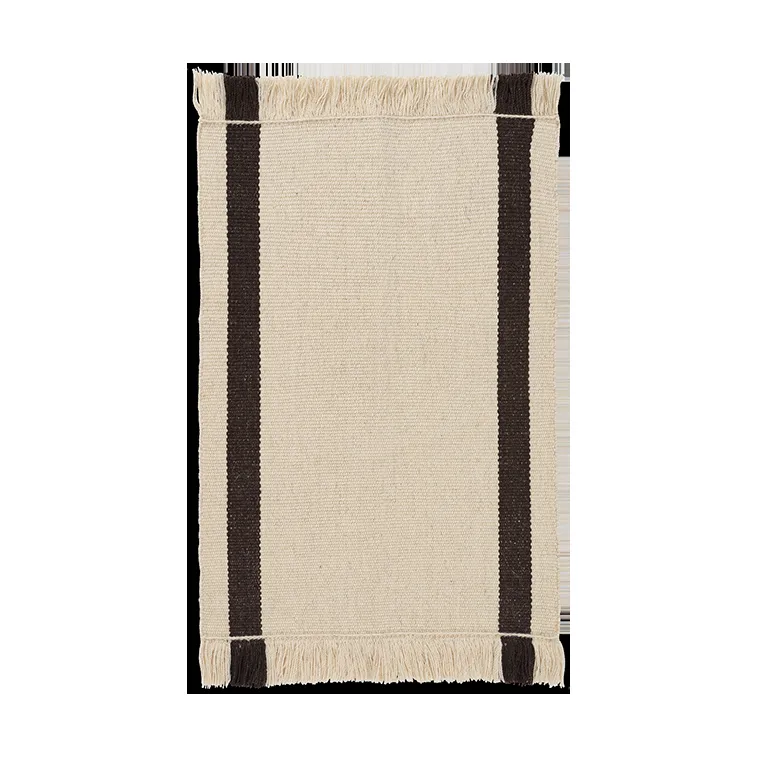 ferm LIVING Calm kelim dörrmatta Off-white, Coffee, 50x70 cm