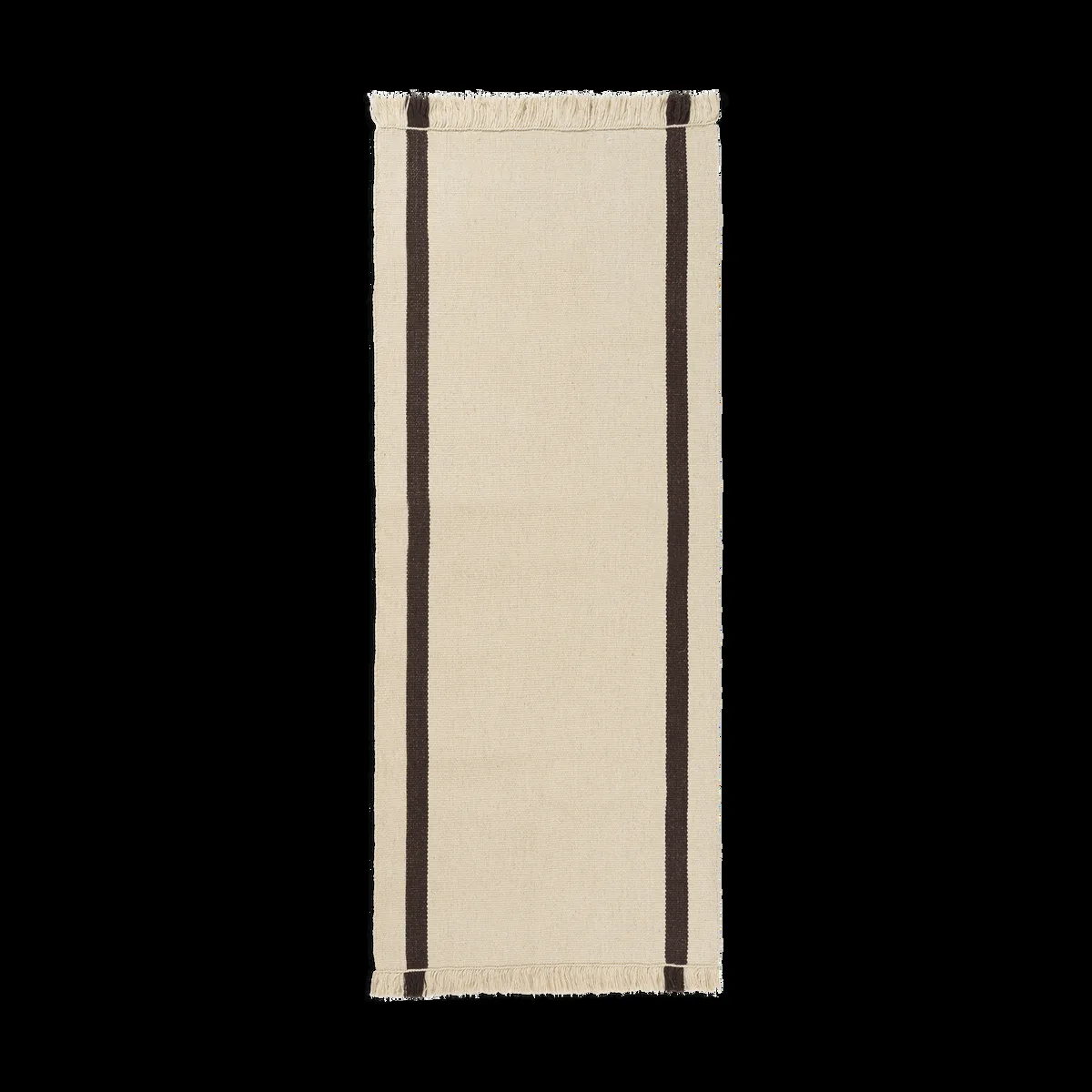 ferm LIVING Calm kelim gångmatta Off-white, Coffee, 80x200 cm