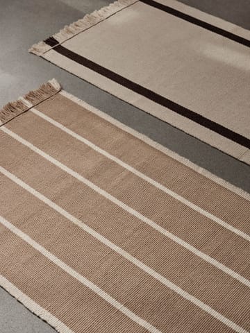 Calm kelim gångmatta - Off-white, Coffee, 80x200 cm - Ferm Living