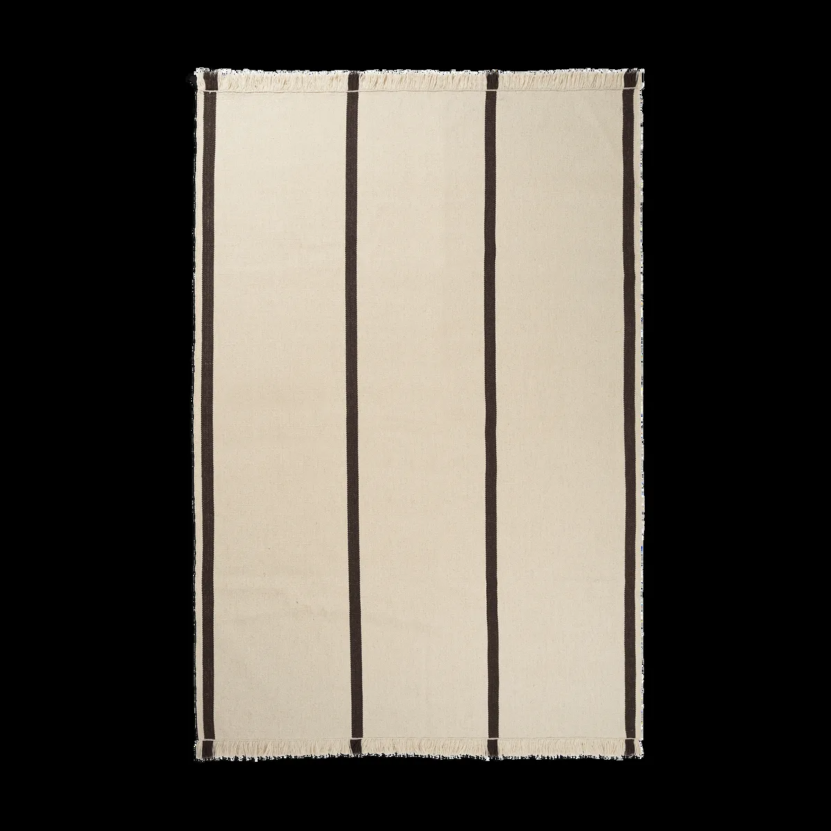 ferm LIVING Calm kelim matta Off-white, Coffee, 200x300 cm