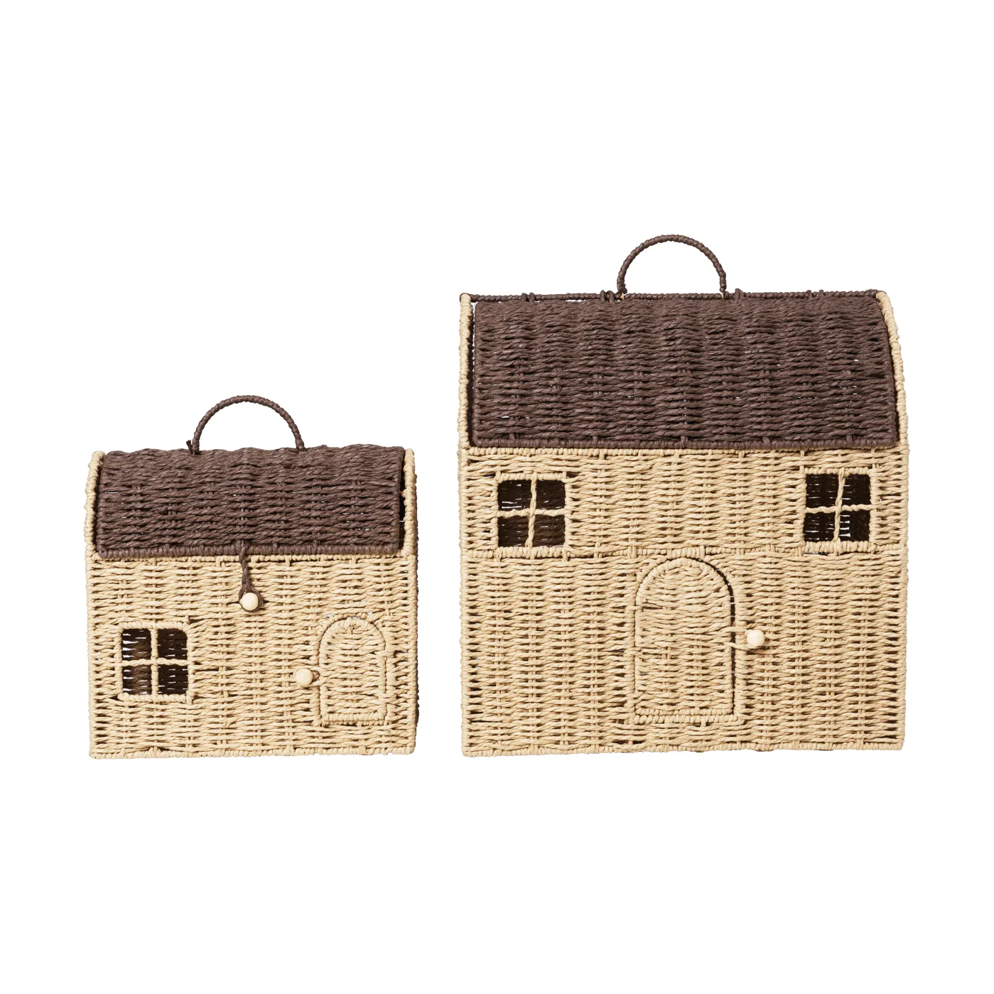 Casu husformade förvaringskorgar, 2 delar, Natural-dark brown Ferm Living