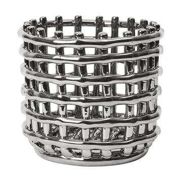 Ceramic flätad korg Ø16 cm - Silver - Ferm Living