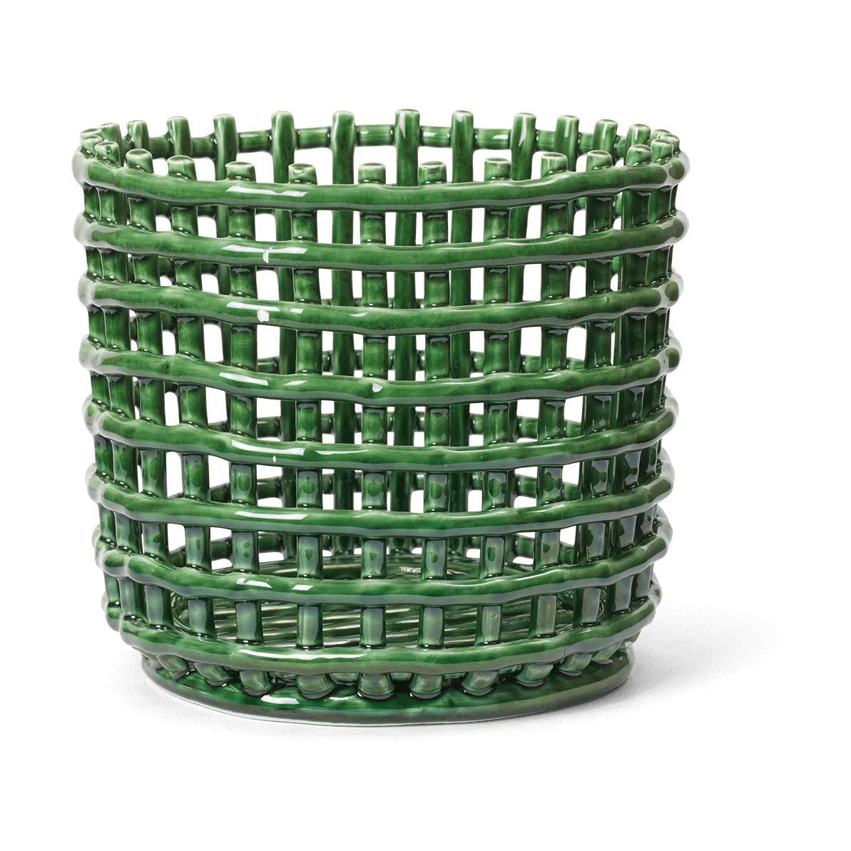 Ferm Living Ceramic flätad korg 23,5 cm Emerald Green