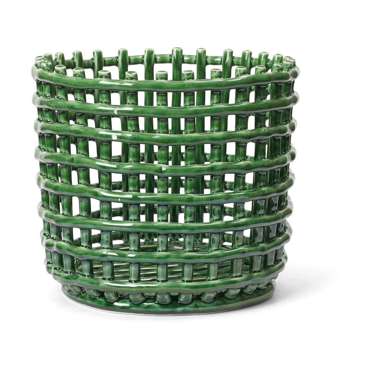 Ferm Living Ceramic flätad korg 23,5 cm Emerald Green