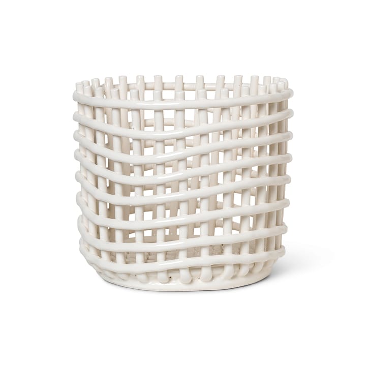 Ceramic flätad korg Ø23,5 cm - Off white - Ferm LIVING
