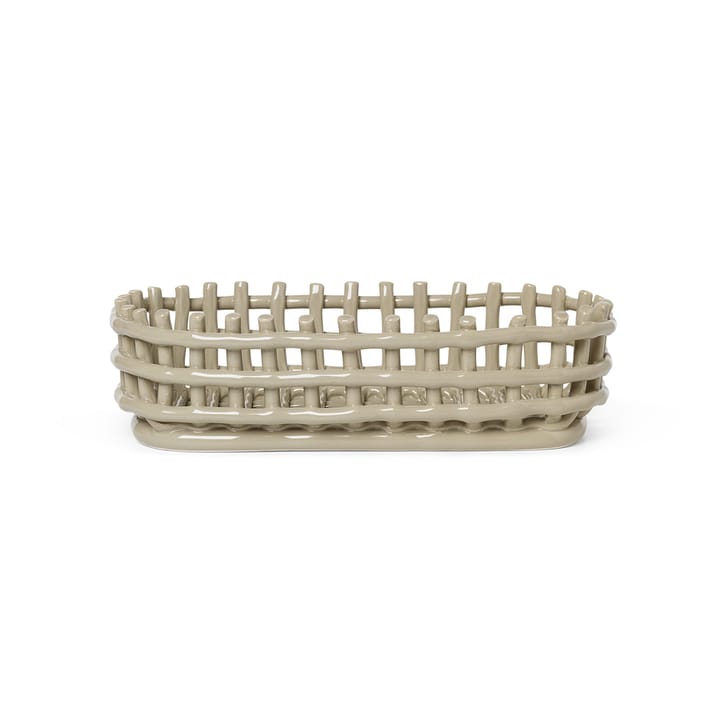 Ceramic flätad korg oval 15x30 cm - Cashmere - Ferm Living