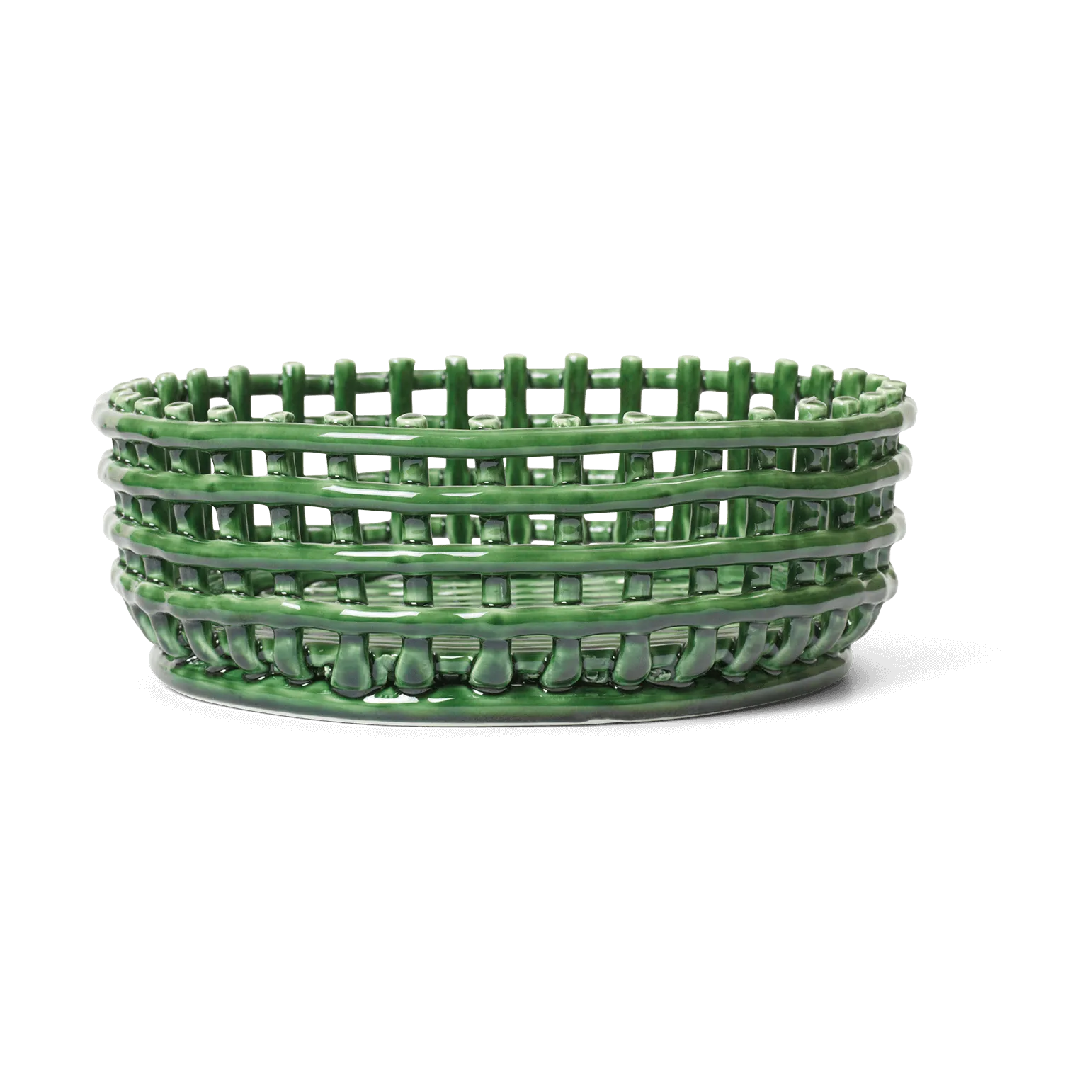 Ceramic flätad skål, Emerald Green Ferm Living