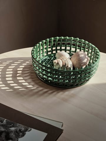 Ceramic flätad skål - Emerald Green - Ferm Living