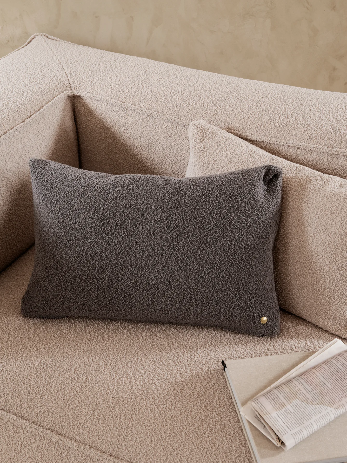 Clean kudde bouclé 40x60 cm, Grey Ferm Living