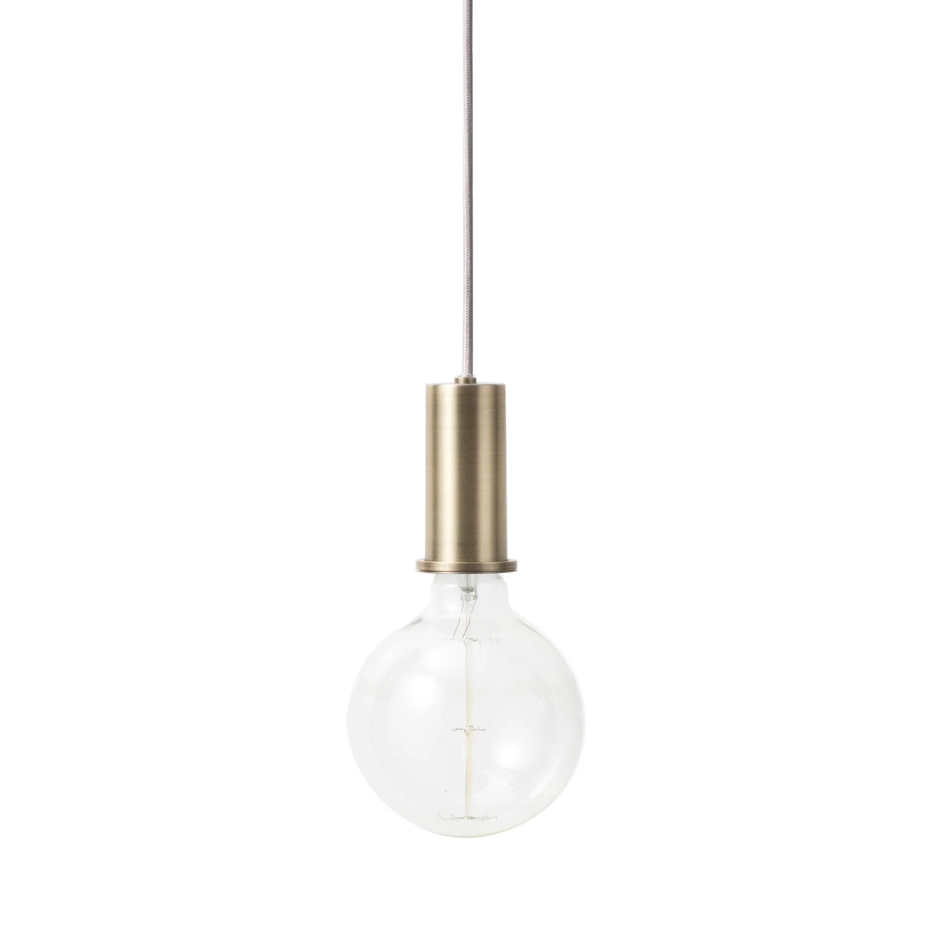 Collect taklampa liten, mässing, silverfärgad sladd Ferm Living