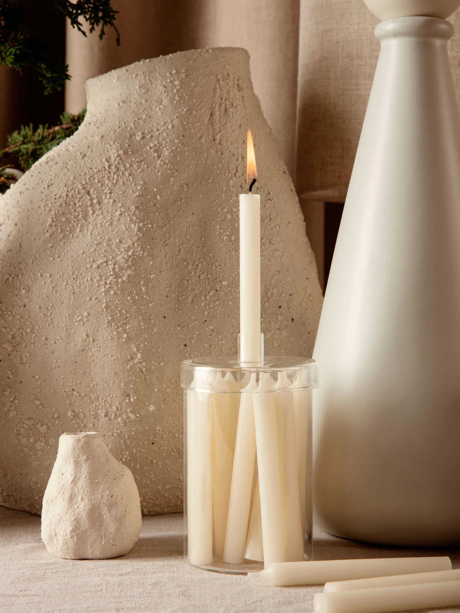 Countdown to Christmas glasburk med 24 ljus, Off white Ferm Living