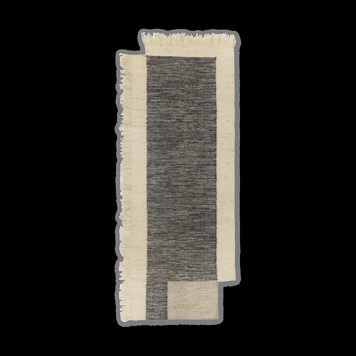 ferm LIVING Counter gångmatta Charcoal-Off-white, 80x200 cm