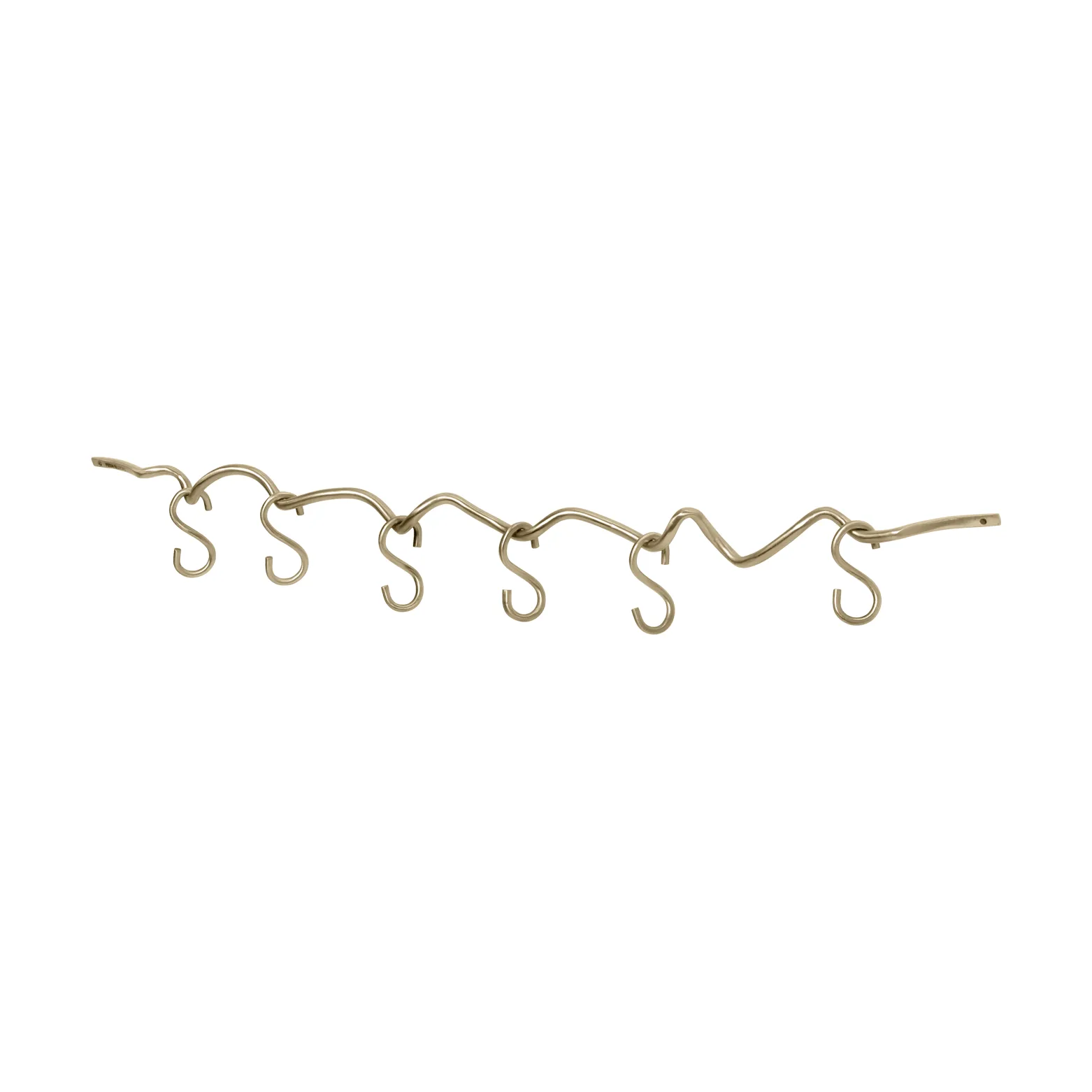 Curvature väggskena inkl 6 krokar, Brass Ferm Living