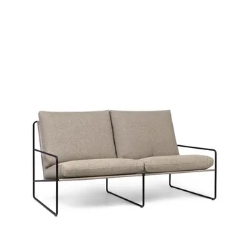 Desert 2-sits soffa - tyg dark sand, svart stativ - Ferm Living