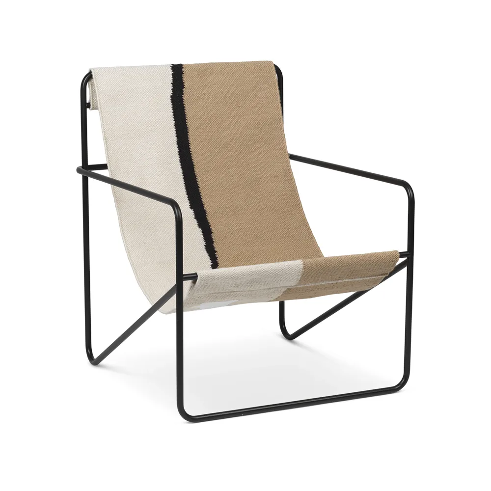 Desert lounge chair, soil, svart stativ Ferm Living