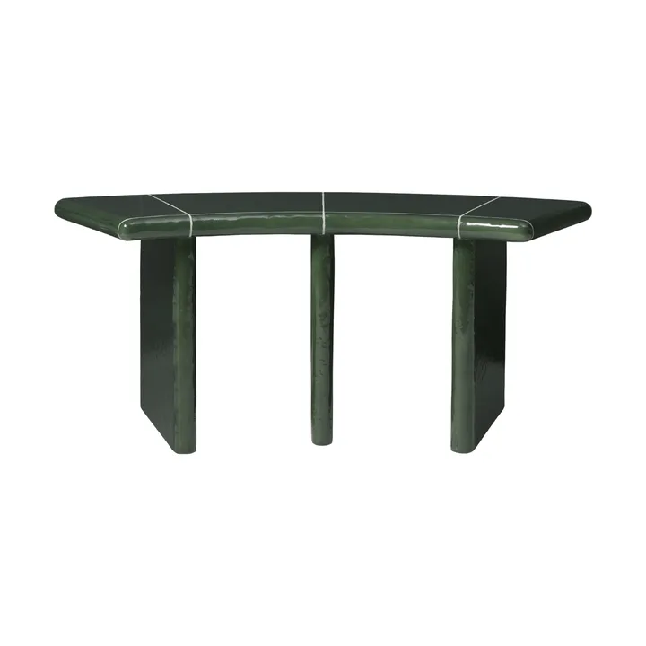 Deya curved sittbänk - Dark green, 110x40x45,5 cm - Ferm Living
