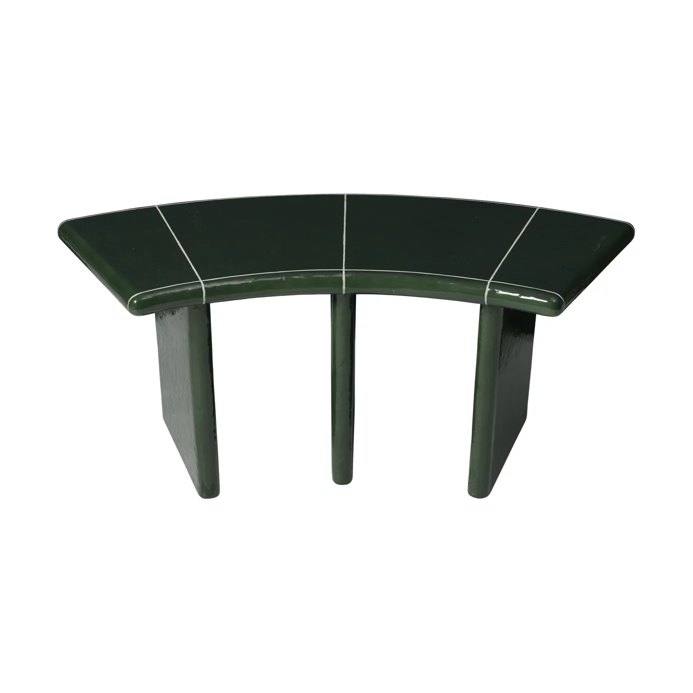 Deya curved sittbänk, Dark green, 110x40x45,5 cm Ferm Living