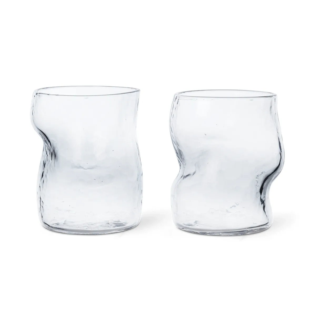 Ferm Living Dimple glas 27 cl 2-pack Clear | Skandinavisk Design | Dricksglas | Transparent