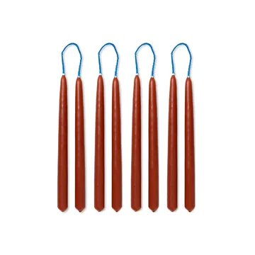 Dipped candles handgjorda ljus 15 cm 8-pack - Rust - Ferm Living