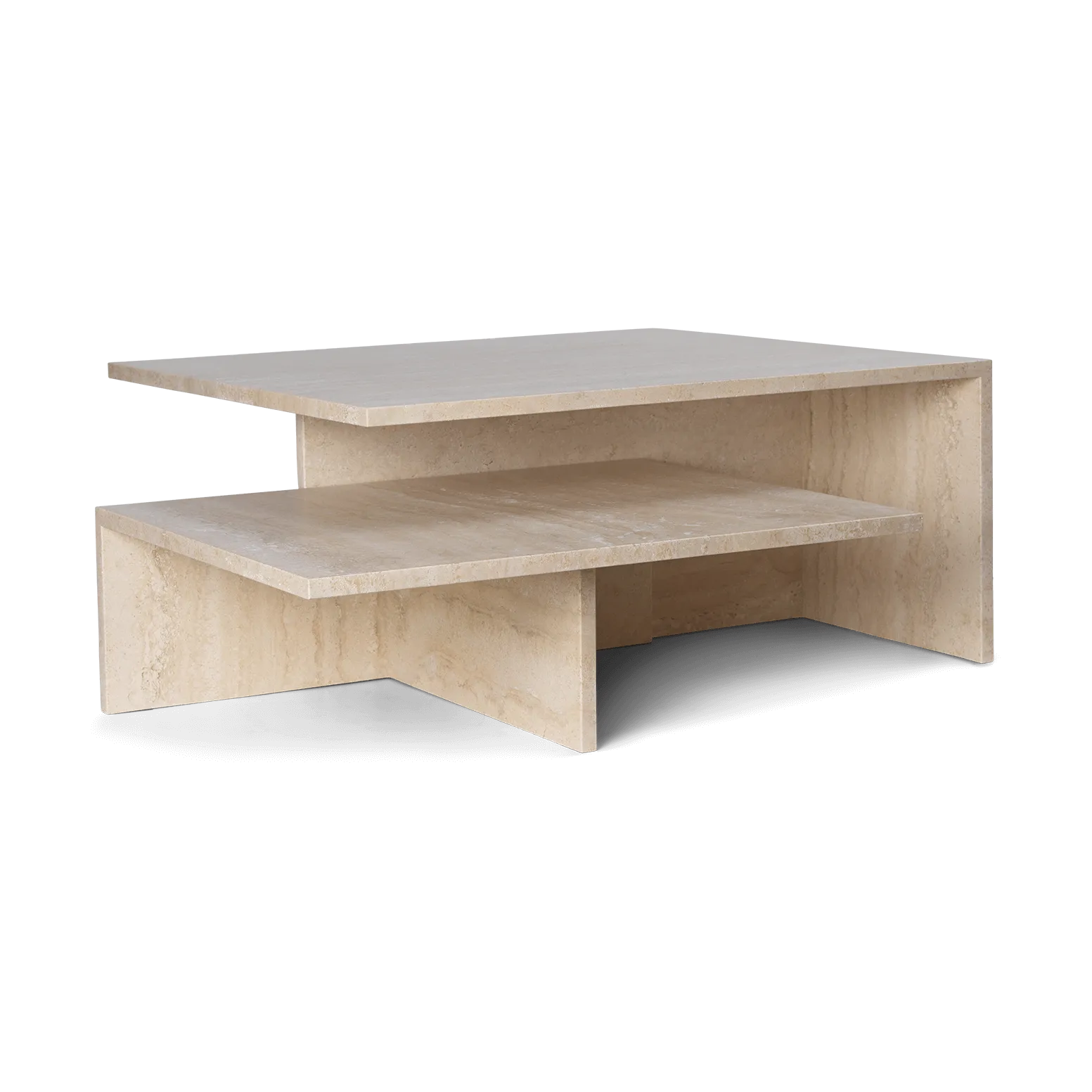 Distinct Grande Duo soffbord 133x70x35 cm, Travertine Ferm Living