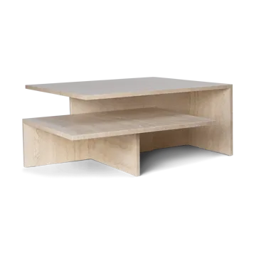 Distinct Grande Duo soffbord 133x70x35 cm - Travertine - Ferm Living