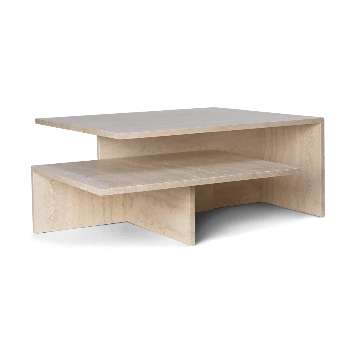 Ferm Living Distinct Grande Duo soffbord 133x70x35 cm Travertine