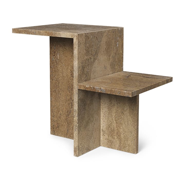 Distinct sidobord 59,5x35x50 cm - Dark Brown Travertine - Ferm Living
