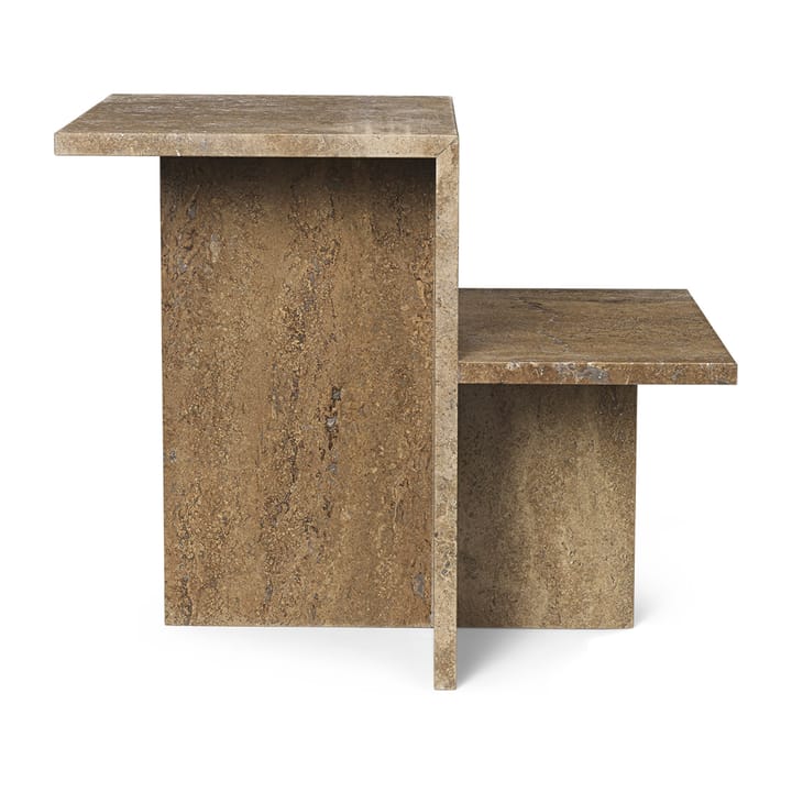 Distinct sidobord 59,5x35x50 cm, Dark Brown Travertine Ferm Living
