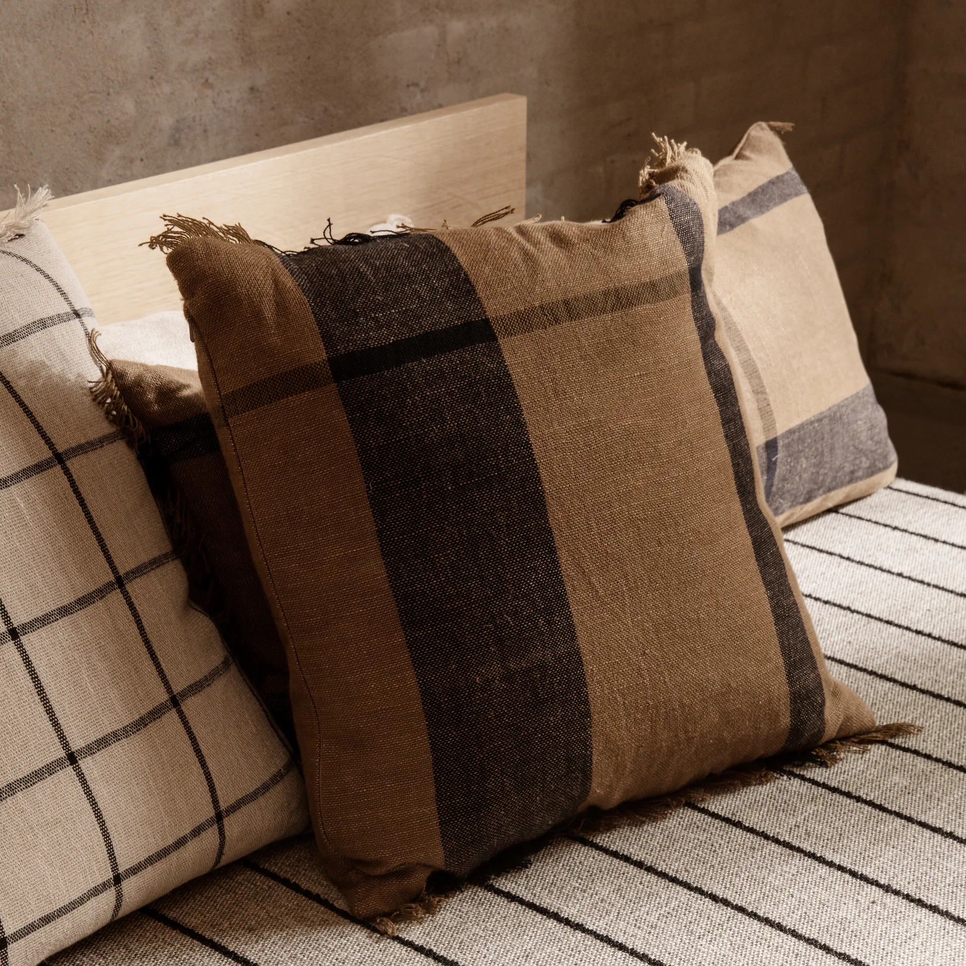 Dry kudde 50x50 cm, Sugar kelp-black Ferm Living