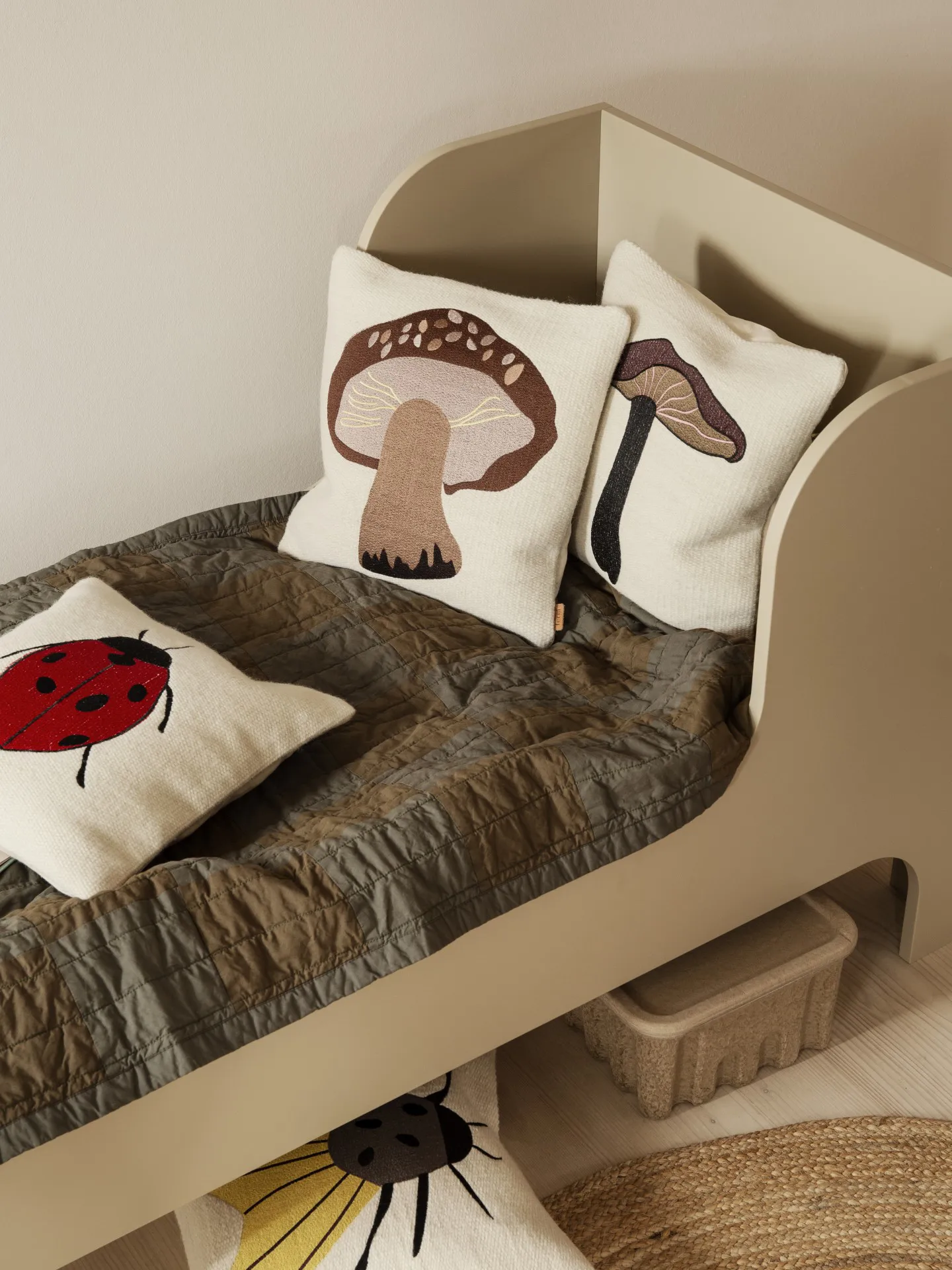 Duo quiltad filt 90x187 cm, Green Tonal Ferm Living