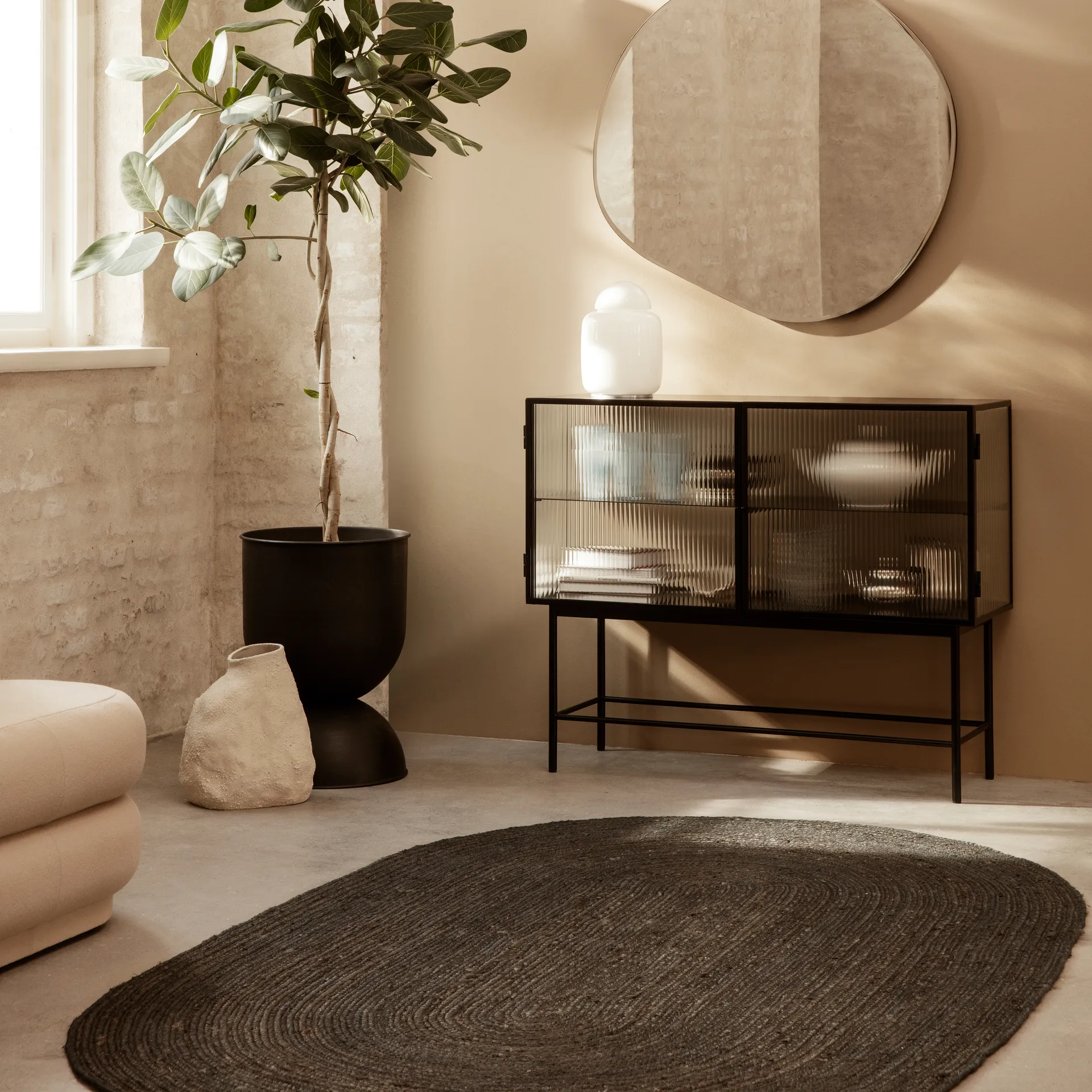 Eternal jutematta oval small, Black Ferm Living