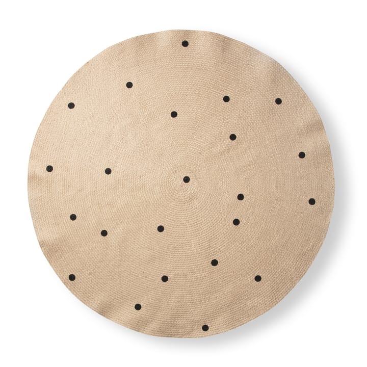 ferm LIVING matta rund Ø130 cm - Black dots - Ferm LIVING