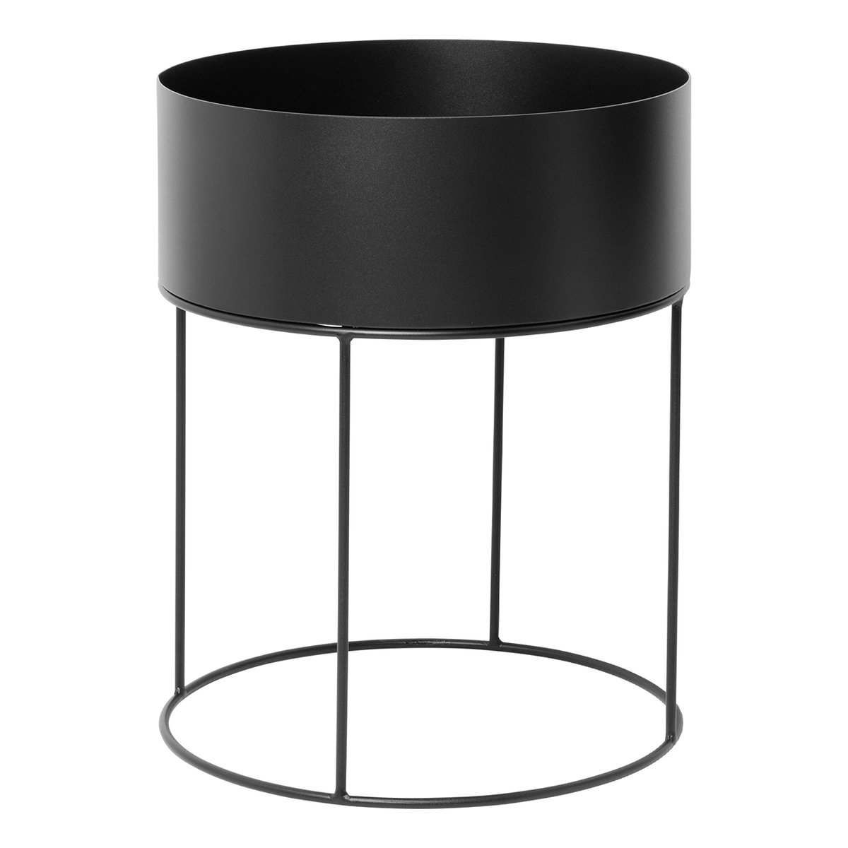 Ferm Living plant box rund svart | Skandinavisk Design | Krukor | Svart