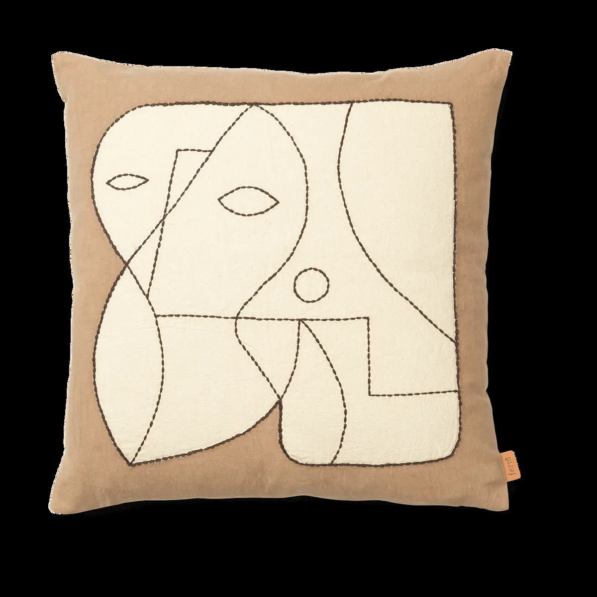 ferm LIVING Figure kuddfodral 50x50 cm Dark Taupe-Off-white