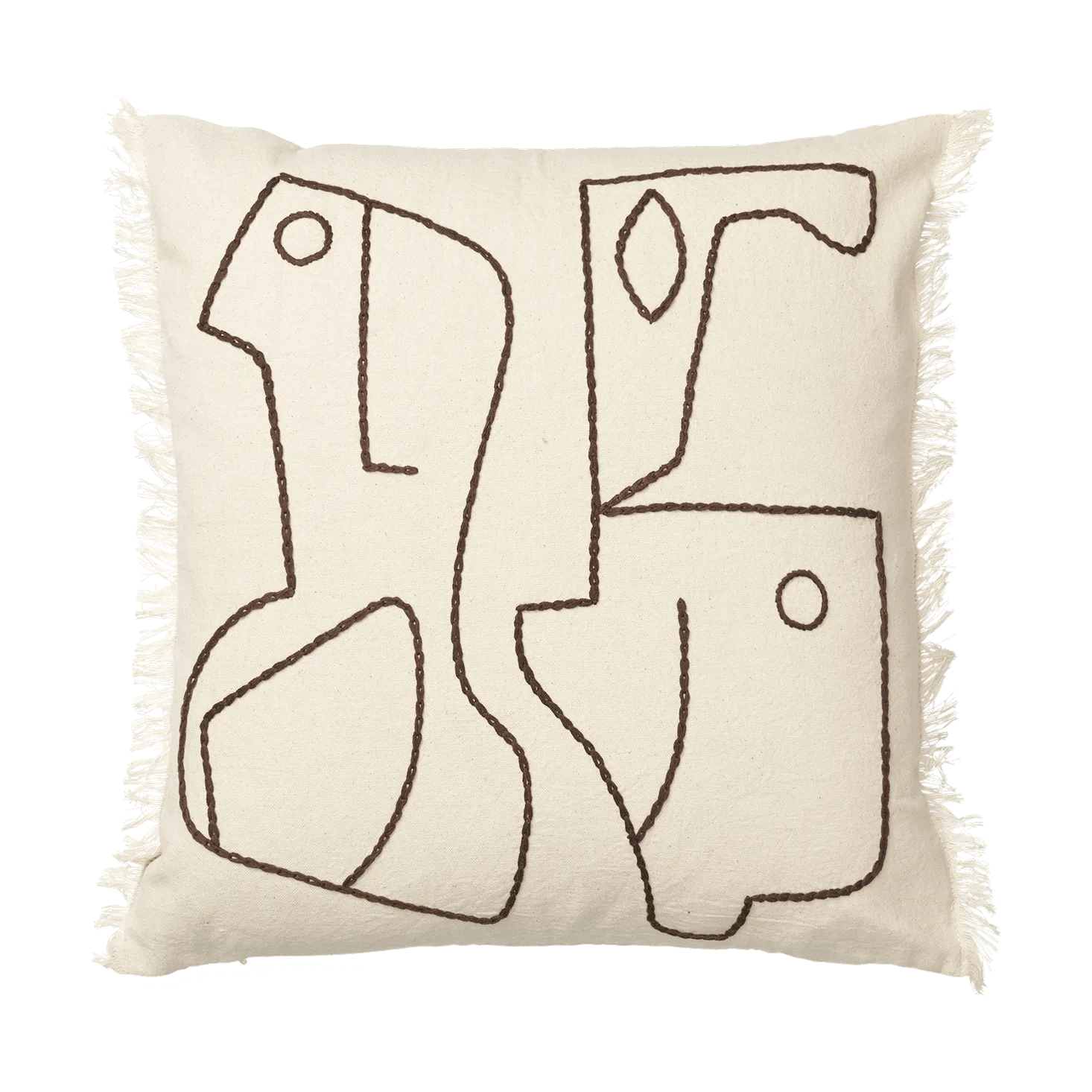 Figure kuddfodral 50x50 cm, Off-white-Coffee Ferm Living