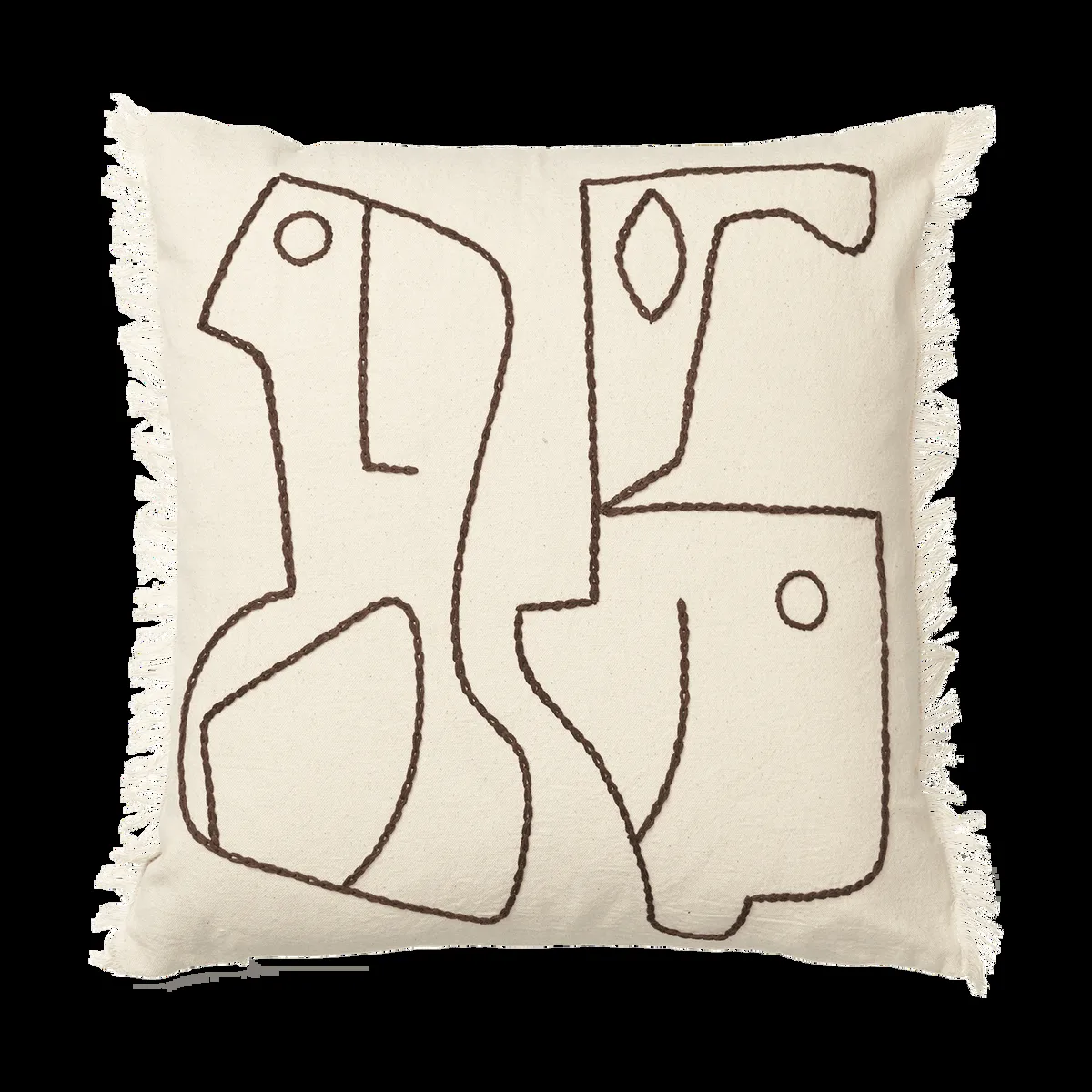 ferm LIVING Figure kuddfodral 50x50 cm Off-white-Coffee