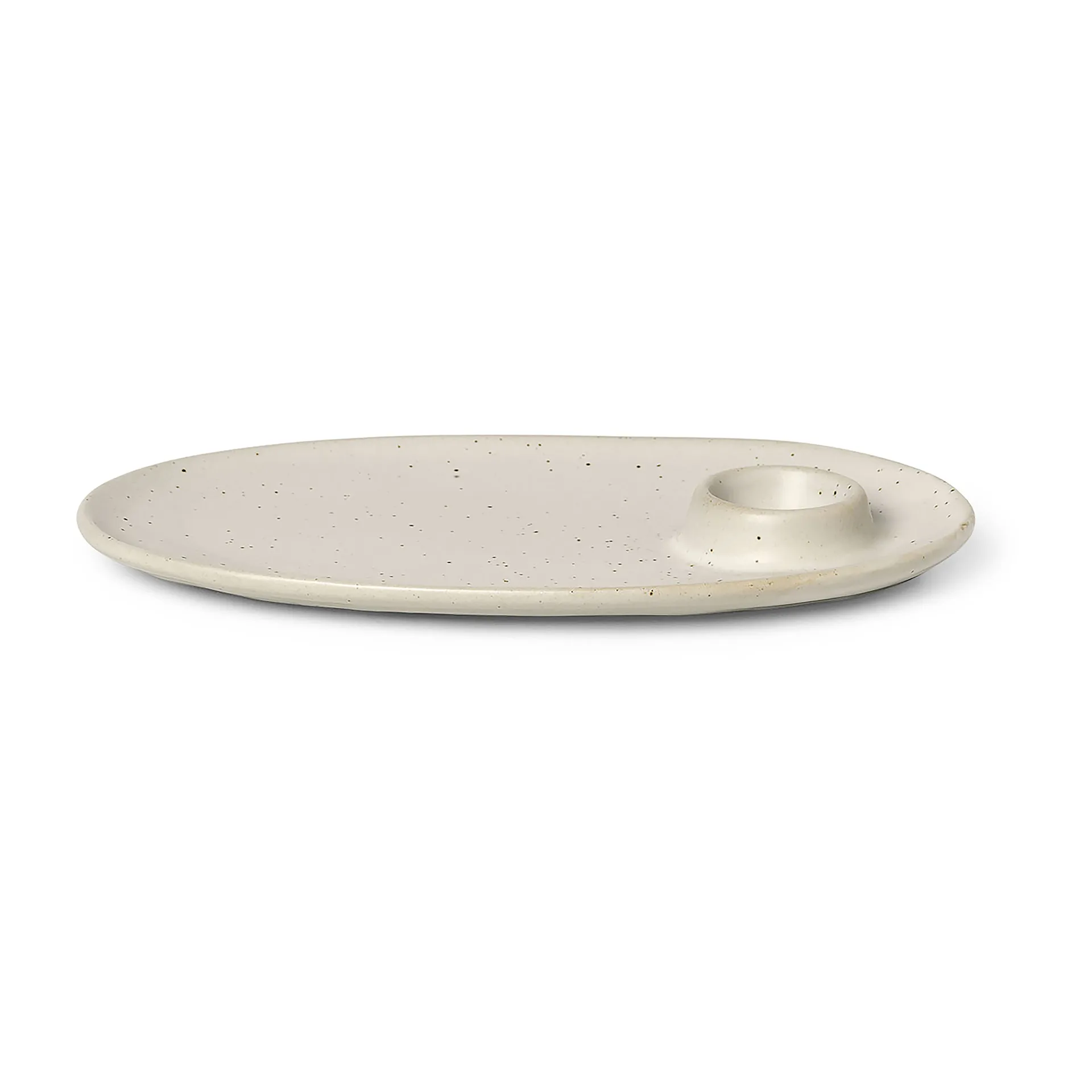 Flow frukosttallrik 14x23,5 cm, Off-white speckle Ferm Living