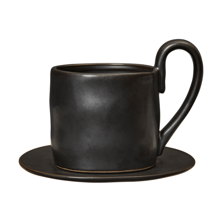 Flow mugg med fat 25 cl, Black Ferm Living