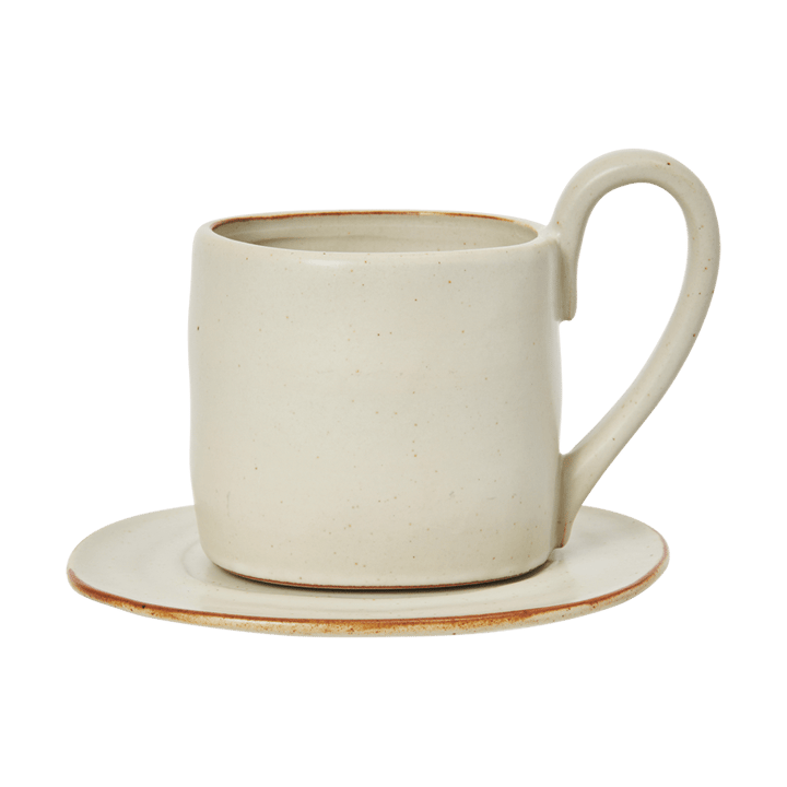 Flow mugg med fat 25 cl - Off-white speckle - Ferm Living
