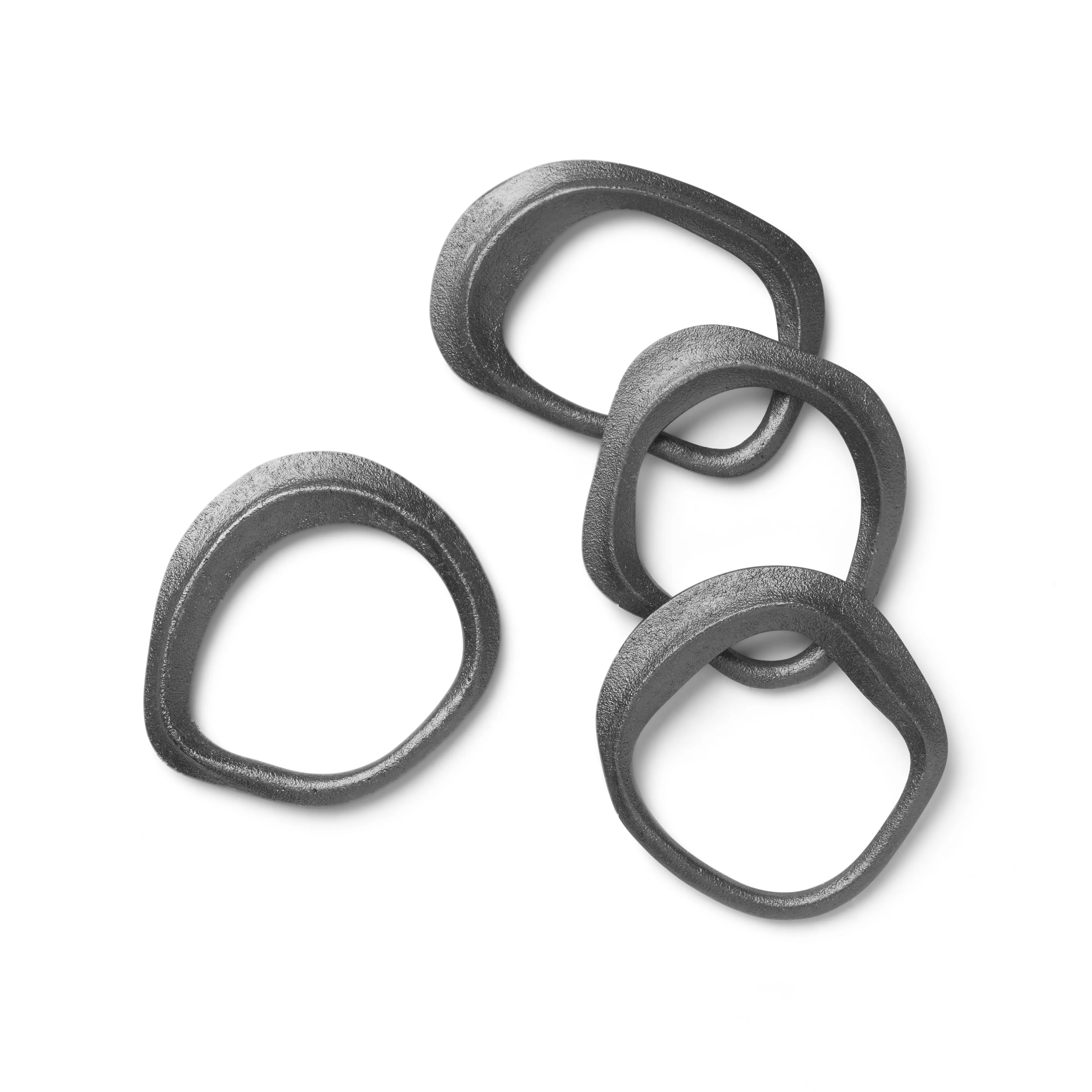 Flow servettring 4-pack, Svart mässing