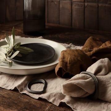 Flow servettring 4-pack - Svart mässing - Ferm Living
