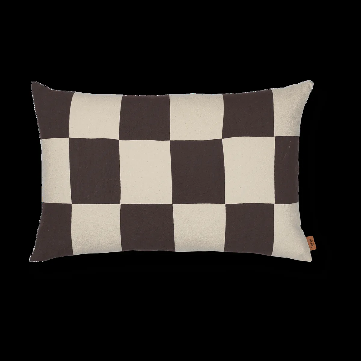 ferm LIVING Fold patchwork kuddfodral 40x60 cm Coffee-undyed