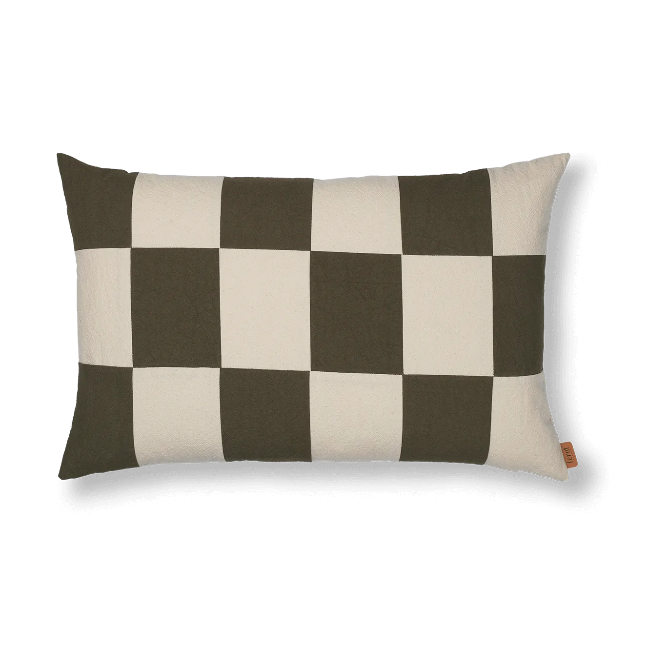 Fold patchwork kuddfodral 40x60 cm, Dark Olive -undyed Ferm Living