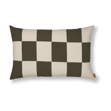 Fold patchwork kuddfodral 40x60 cm - Dark Olive -undyed - Ferm Living