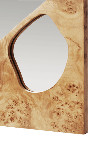 Folia spegel - Natural burl, 82 cm - Ferm Living