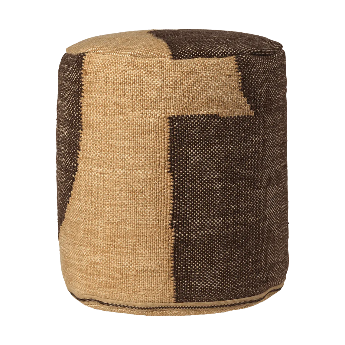 Forene cylinder pouf sittpuff Ø38x42 cm, Tan-Chocolate Ferm Living