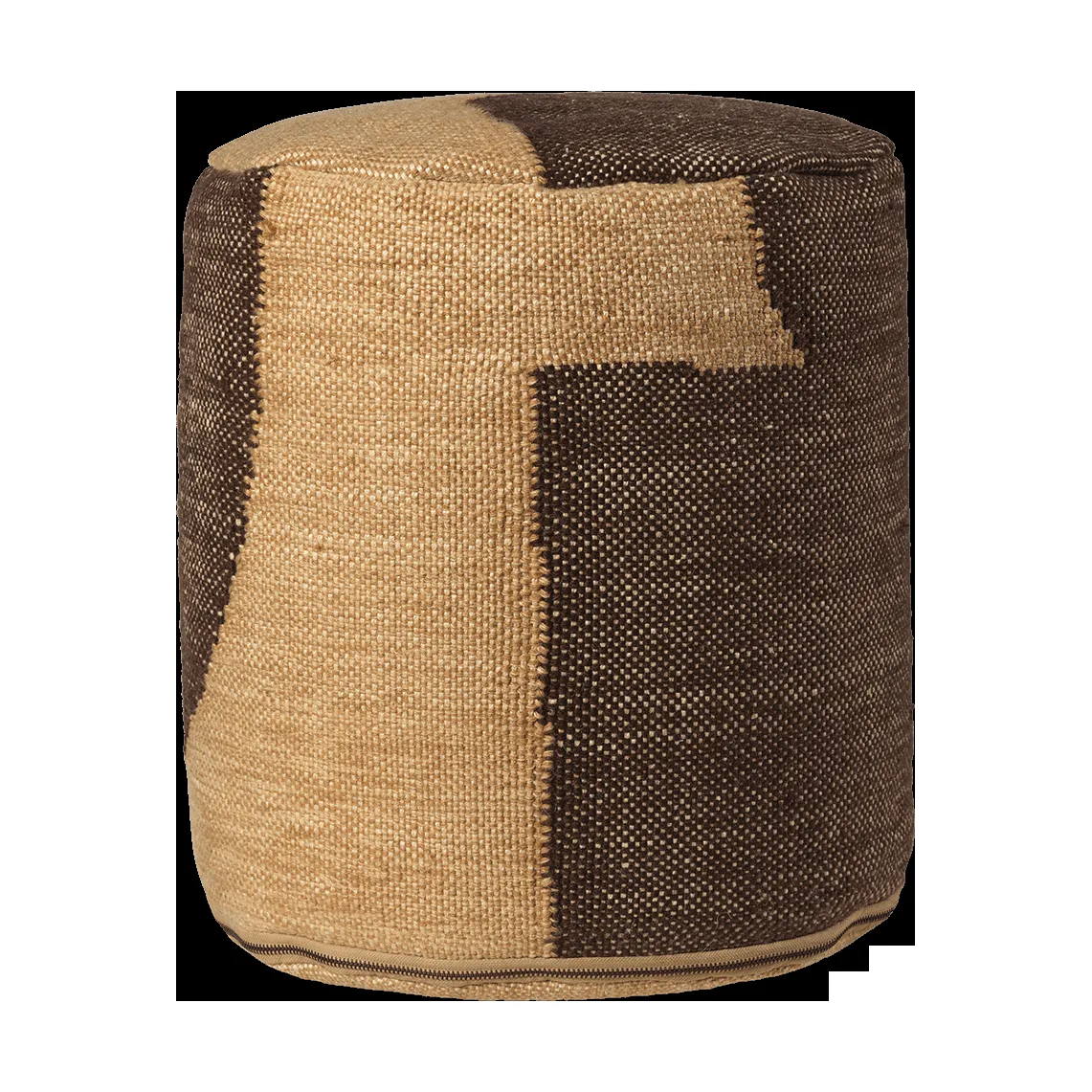 ferm LIVING Forene cylinder pouf sittpuff Ø38x42 cm Tan-Chocolate